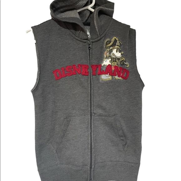 Unisex Gray Sleeveless Disneyland  Hoodie Medium - Picture 3 of 14
